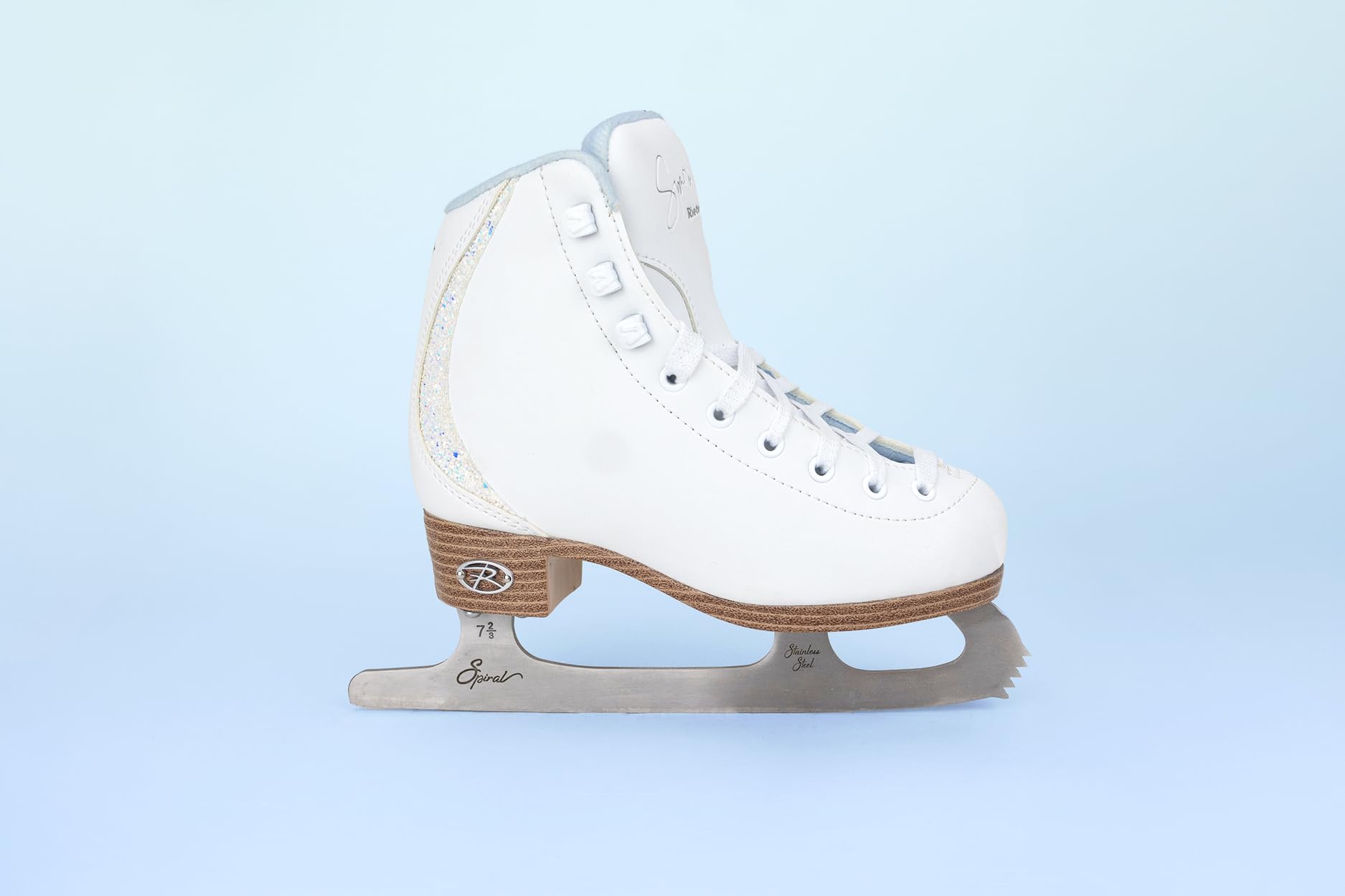 Riedell Sparkle Junior Kids Ice Skates for Girls and Boys - Beautiful, Supportive Uppers with Glitter Accents, PVC Soles, and Stainless Steel Blades - Image 3