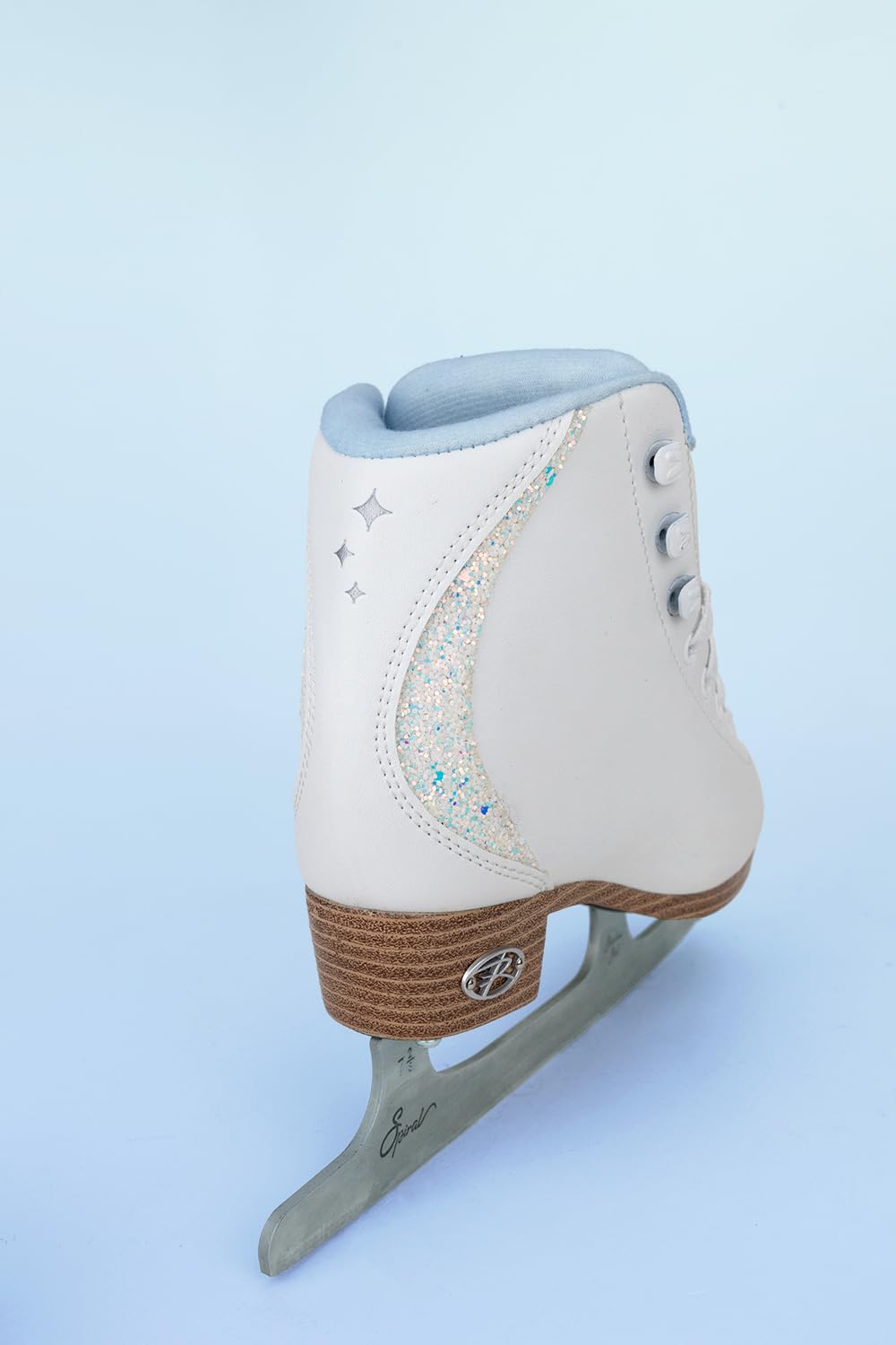 Riedell Sparkle Junior Kids Ice Skates for Girls and Boys - Beautiful, Supportive Uppers with Glitter Accents, PVC Soles, and Stainless Steel Blades - Image 4