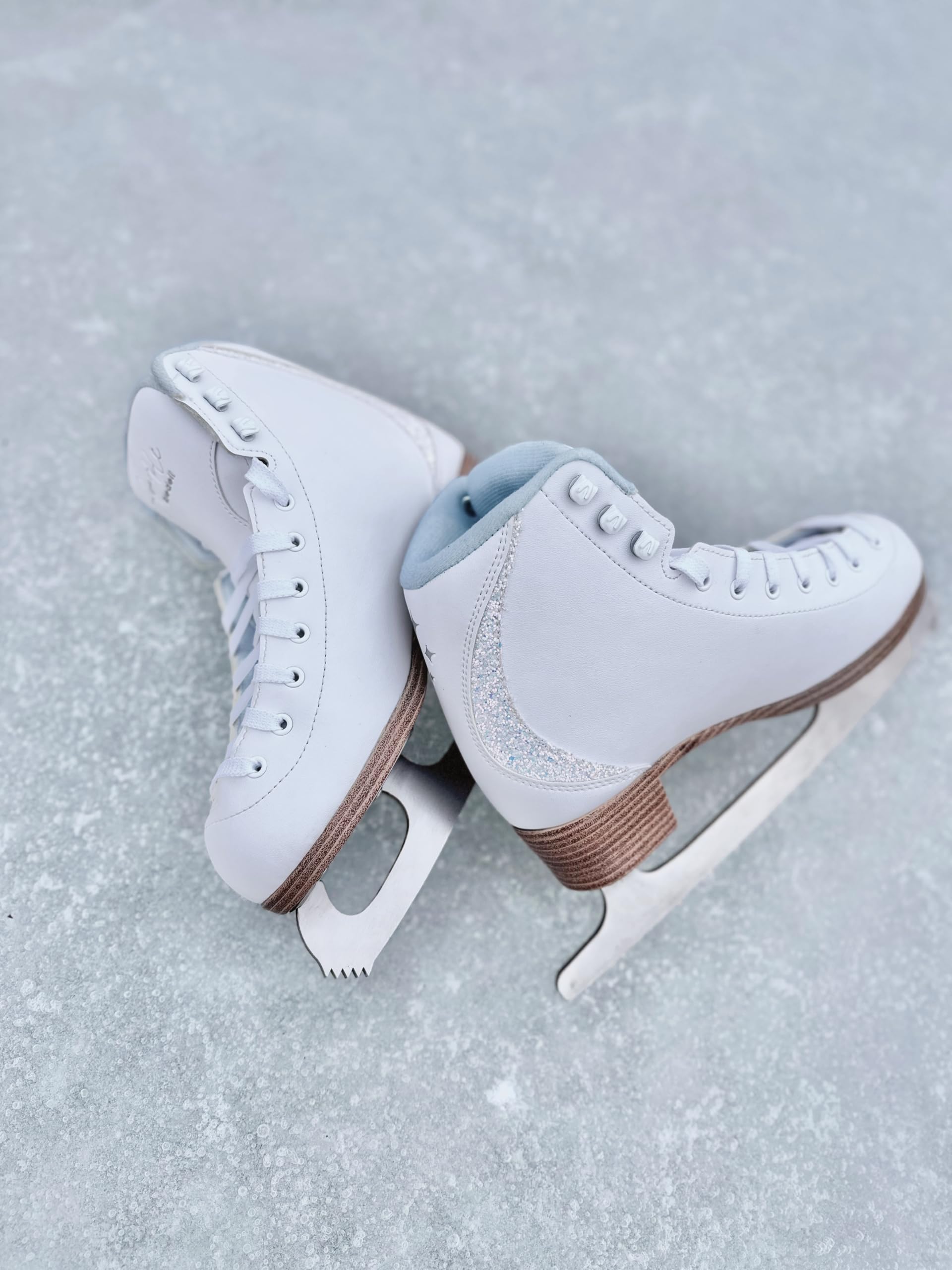 Riedell Sparkle Junior Kids Ice Skates for Girls and Boys - Beautiful, Supportive Uppers with Glitter Accents, PVC Soles, and Stainless Steel Blades - Image 5